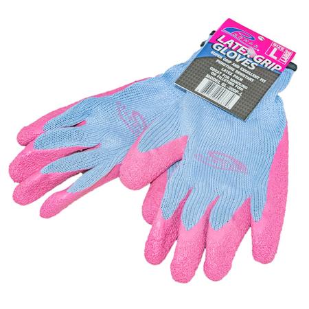 Latex Grip Gloves L Pnk