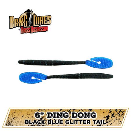 Ding Dong Black Blue Glitter Tail 6in