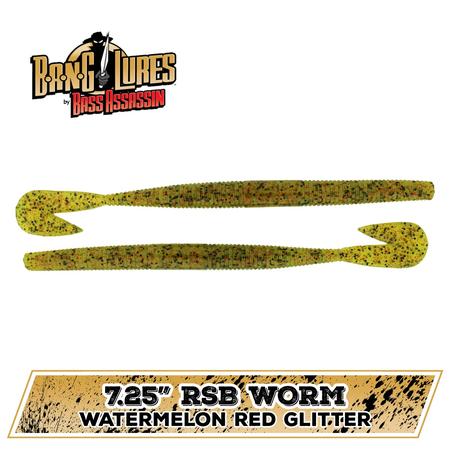 Rsb Worm Watermelon Red Glitter 7.25in