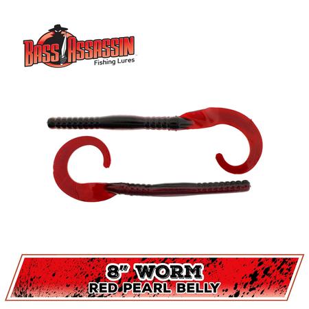 Ba Worm Red Prl Bel 8in