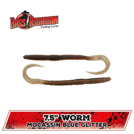 Worm Moccasin Blue Glitter 7.5in