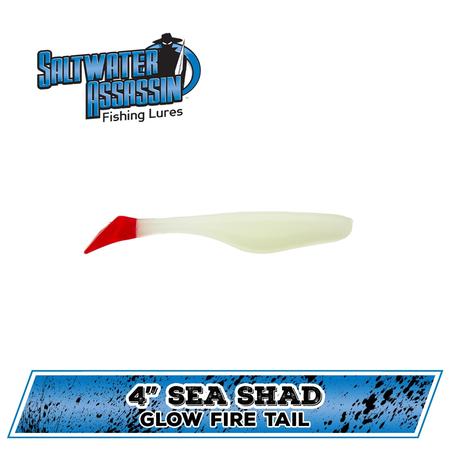 4in Sea Shad Glow Fire Tail