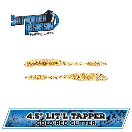 4.5in Litl Tapper Gold Red Glitter
