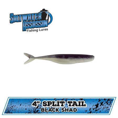 4in Sw Split Tail Black Shad