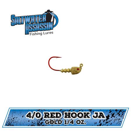 Red Hook Jighead 1/4oz 4/0 Gold 4ct