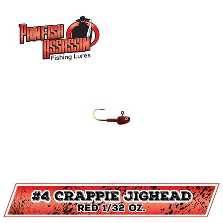 Crappie Jighead 1/32oz #4 Hk Red 6ct