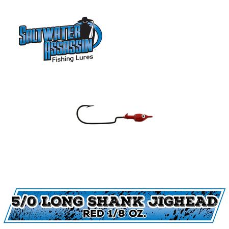 Long Shank Jighead 1/8oz 5/0 Hk Red 4ct