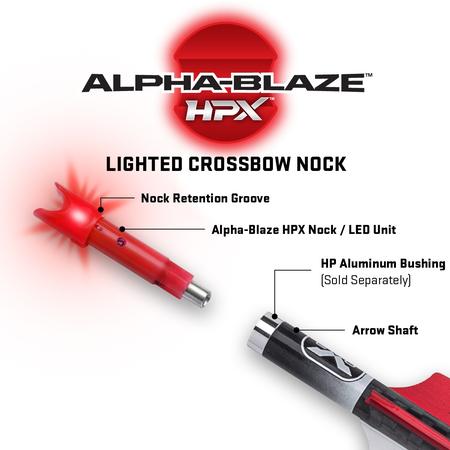 Alpha Blaze Hpx Lighted Crossbow Nock Red 3pk