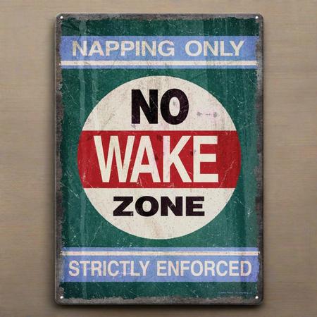 Tin Sign No Wake Zone