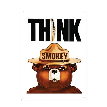 Tin Sign Smokey Bear 12x17