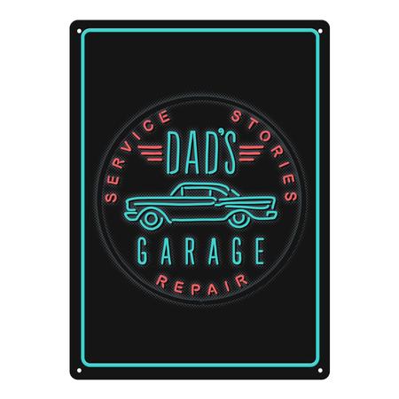Tin Sign Dads Garage 12x17