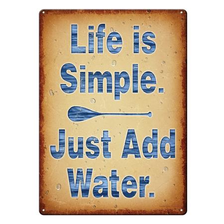 Tin Sign Life Simple 12x17