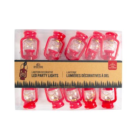 Led Light Set 10 Light Small Lantern Red