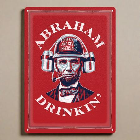 Tin Sign Abraham Drinkin 12x17