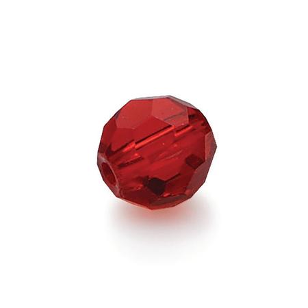 Lazer Red Faceted Glass Beads-1