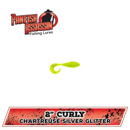 Curly Shad Chart Silver Glitter 2in