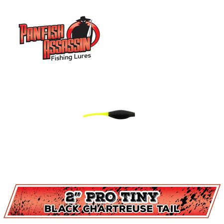 Pro Tiny Shad Black Chartreuse Tail 2in