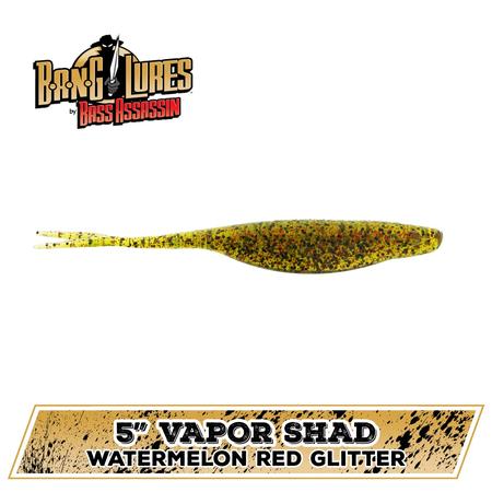 5in Vapor Shad Watermelon Red Glitter