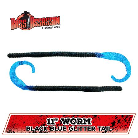 Ba Worm Blk Blu Glit Tal 11in