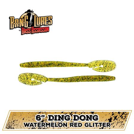 Ding Dong Watermelon Red Glitter 6in