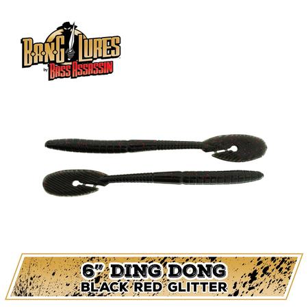 Ding Dong Black Red Glitter 6in