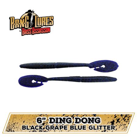 Ding Dong Black Grape Blue Glitter 6in