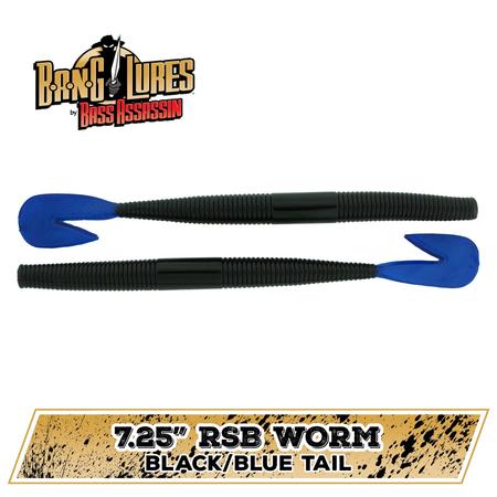 Rsb Worm Black Blue Tail 7.25in