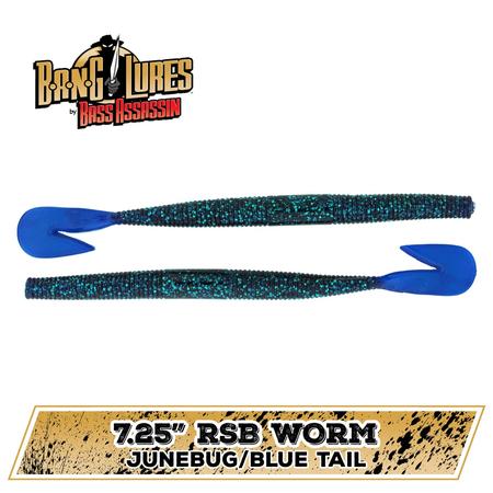 Rsb Worm Junebug/bluetail 7.25in