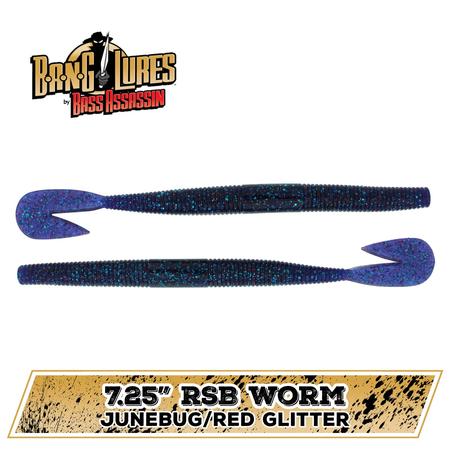 Rsb Worm Junebug Red Glitter 7.25in