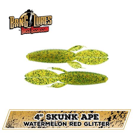 Skunk Ape Watermelon Red Glitter 4.25in