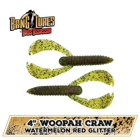 4in Woopah Craw Watermelon Red Glitter
