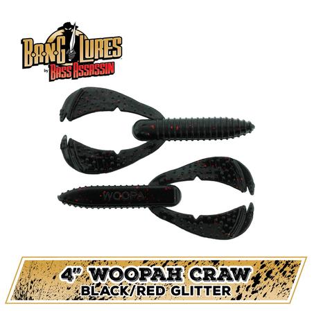4in Woopah Craw Black Red Glitter