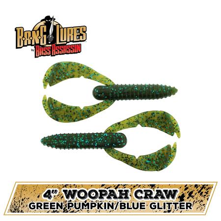 4in Woopah Craw Green Pumpkin Blue Glt
