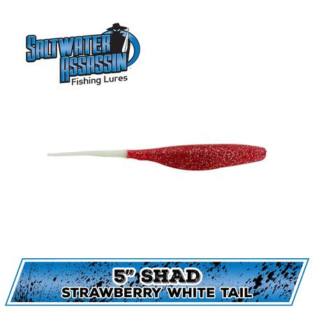 5in Sw Shad Strawberry White Tail