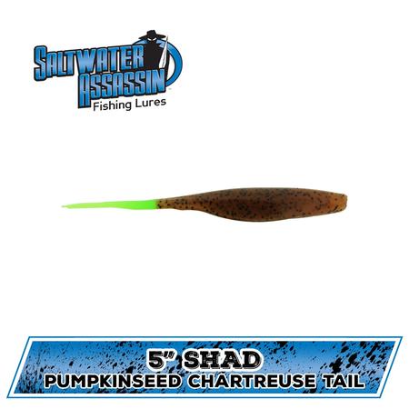5in Sw Shad Pumpkinseed Chart Tail