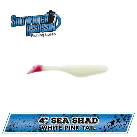 4in Sea Shad White Pink Tail