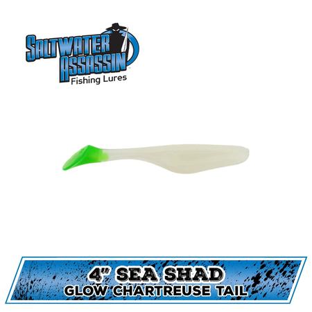 4in Sea Shad Glow Chartreuse Tail
