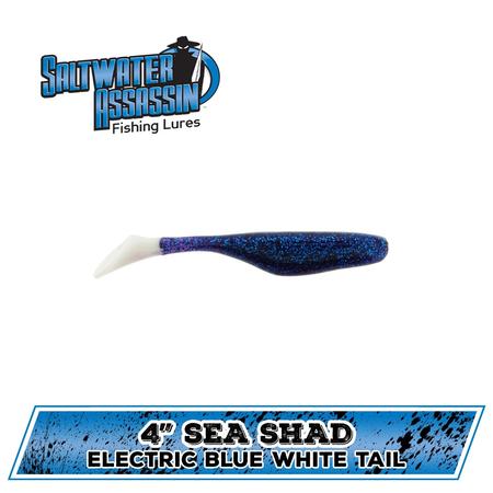 4in Sea Shad Electric Blue White Tail
