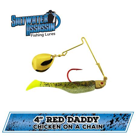 4 Red Daddy Jig Chicken On A Chain