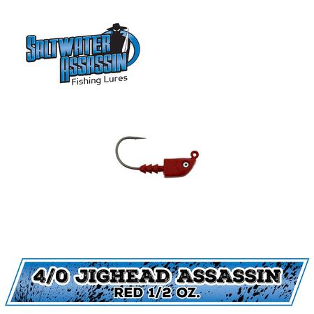 Jighead 1/2oz 4/0 Hk Red 4ct