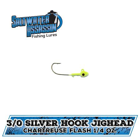 Slv Hook Jig 1/4oz 3/0h Chart Flash 8ct