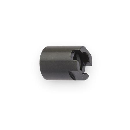 Nut, 375-24 .41dia .50h Stl Blk Screw Drur Slot