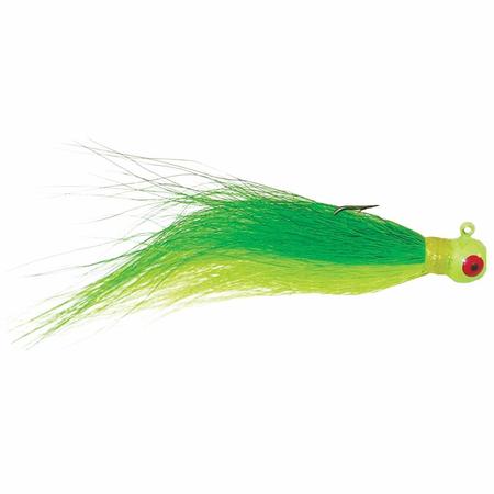 Bucktail Jig 1/4oz Glo Grn Cht