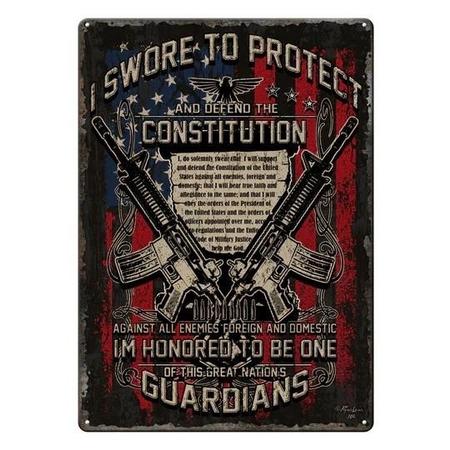 Tin Sign Swore To Protect And D