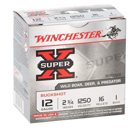 Superx 12ga 2 3/4 1buck 16pellets 25rnd