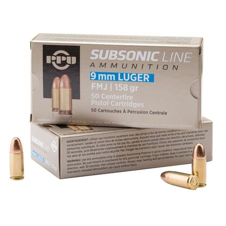 Subsonic 9mm 158gr Fmj 50rd